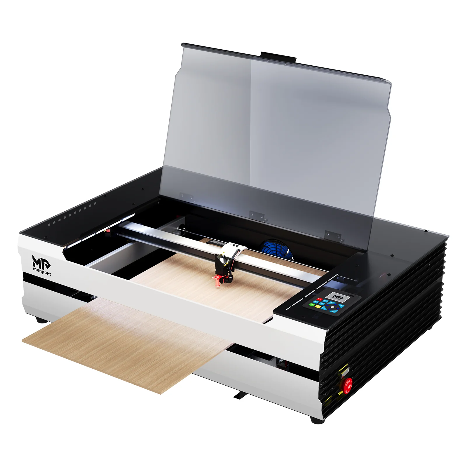 Monport Reno65 Pro 65W Desktop CO2 Laser Engraver & Cutter (24" X 16") with DSP Controller and Magnetic Assisted Focus - Image 17